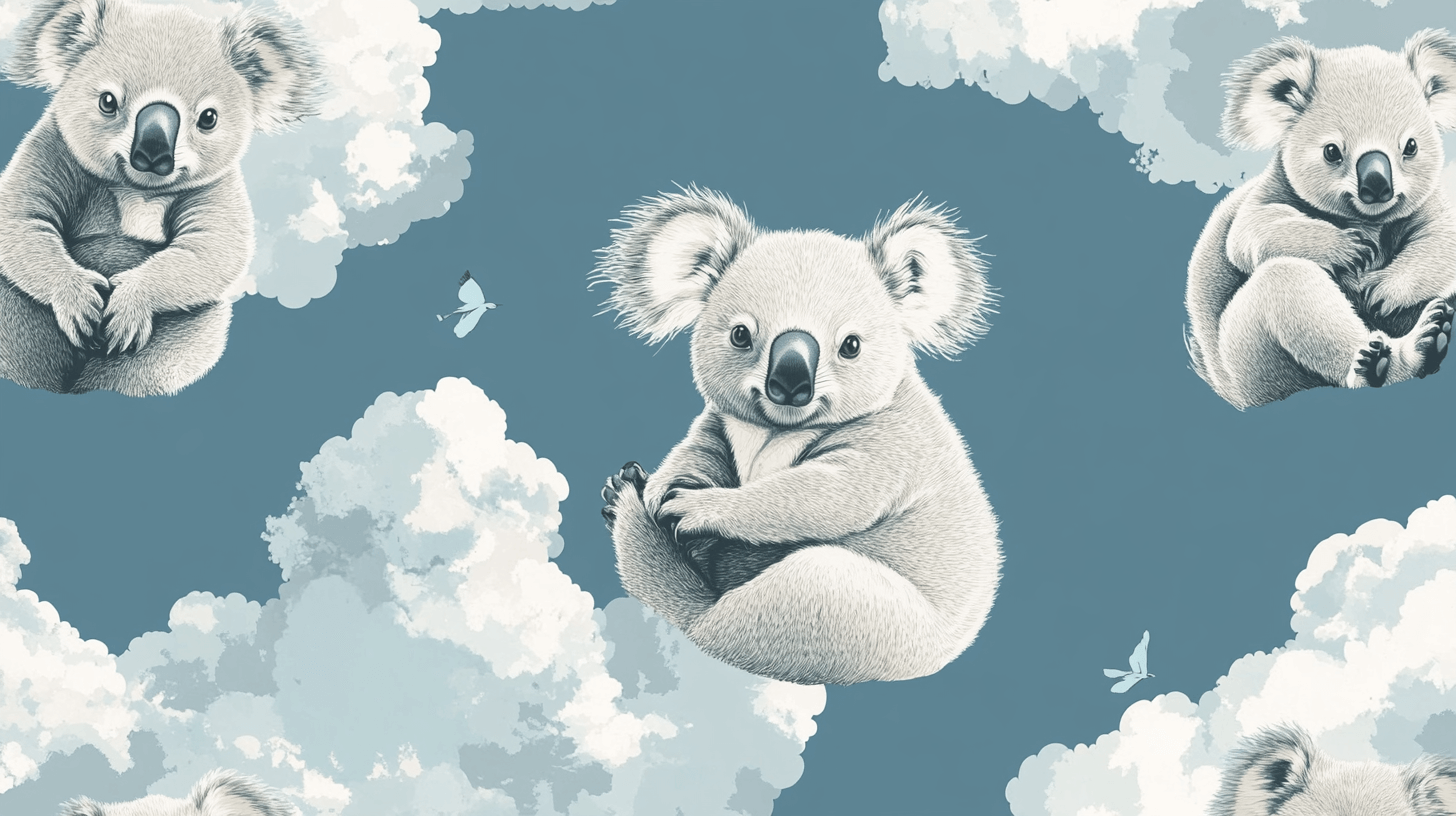Papier Peint Koala Caché Dans Un Nuage