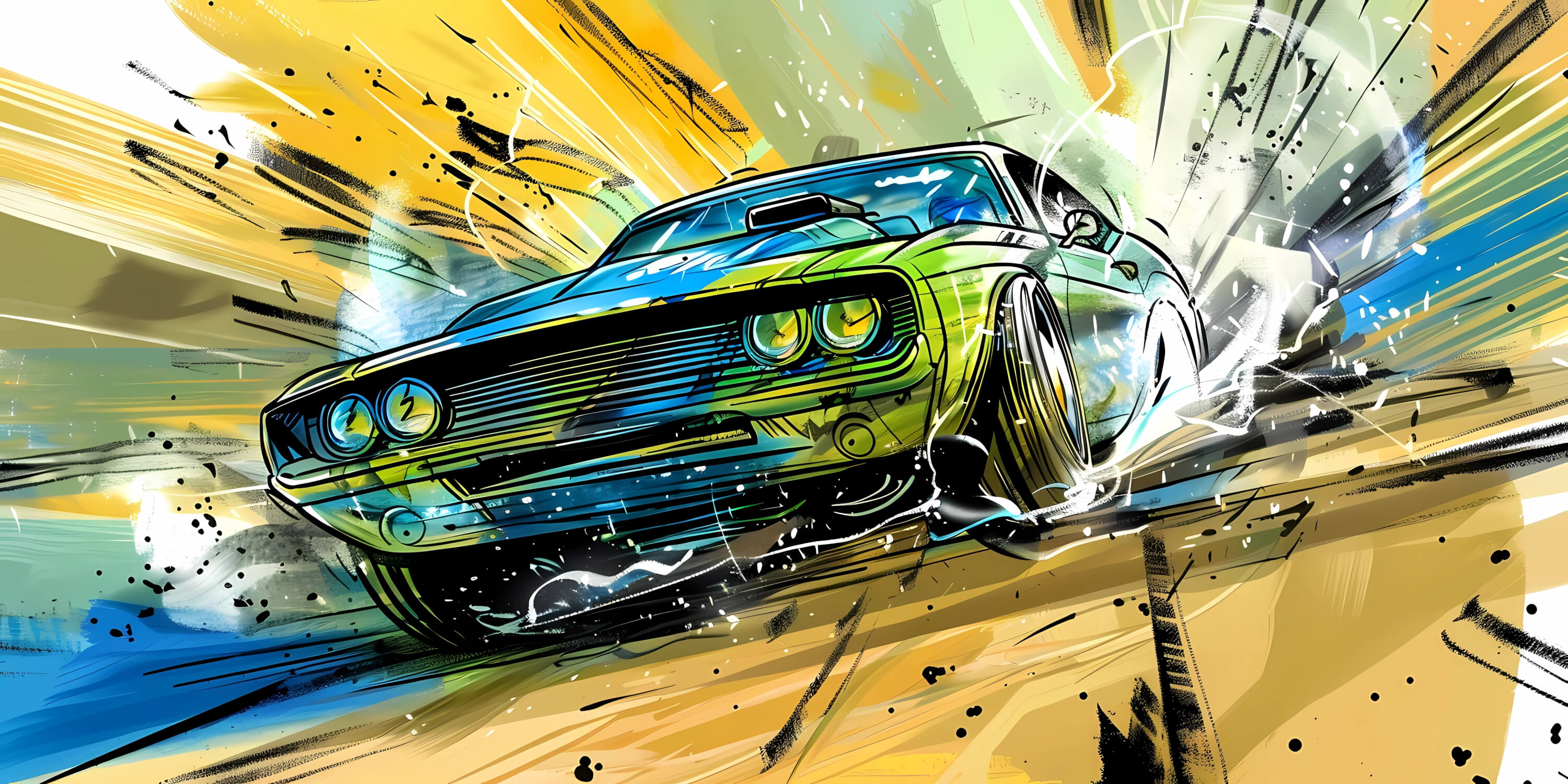 Papier Peint Voiture De Sport Graffiti