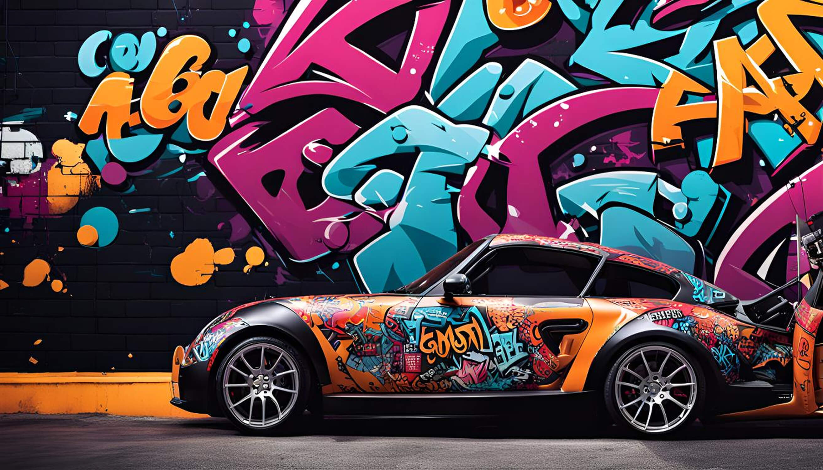 Papier Peint Graffiti Voiture De Luxe