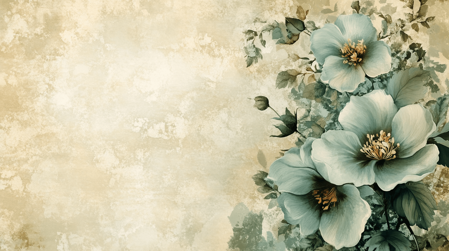 Papier Peint Vintage Fleurs Vert