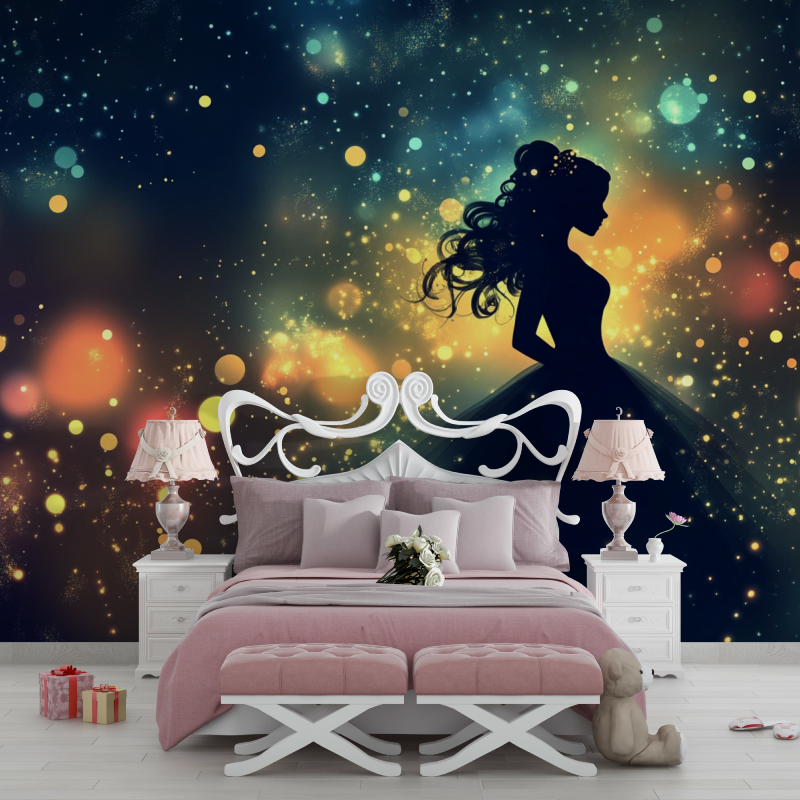 Papier peint princesse petite luciole chambre filles