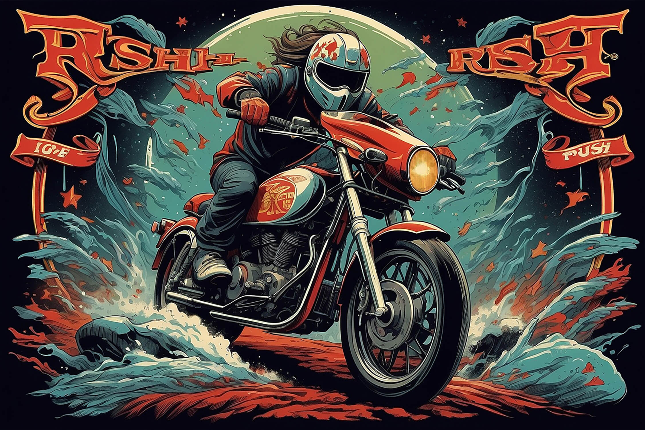 Papier Peint Graffiti Moto Japonais