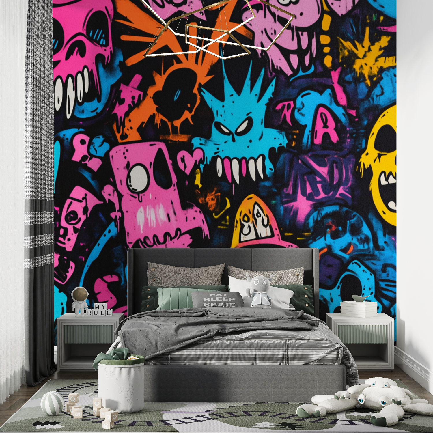 Papier peint punk rock chambre de garcon