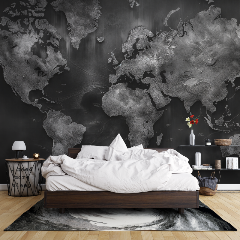 Papier peint carte du monde pour bureau leroy merlin mur
