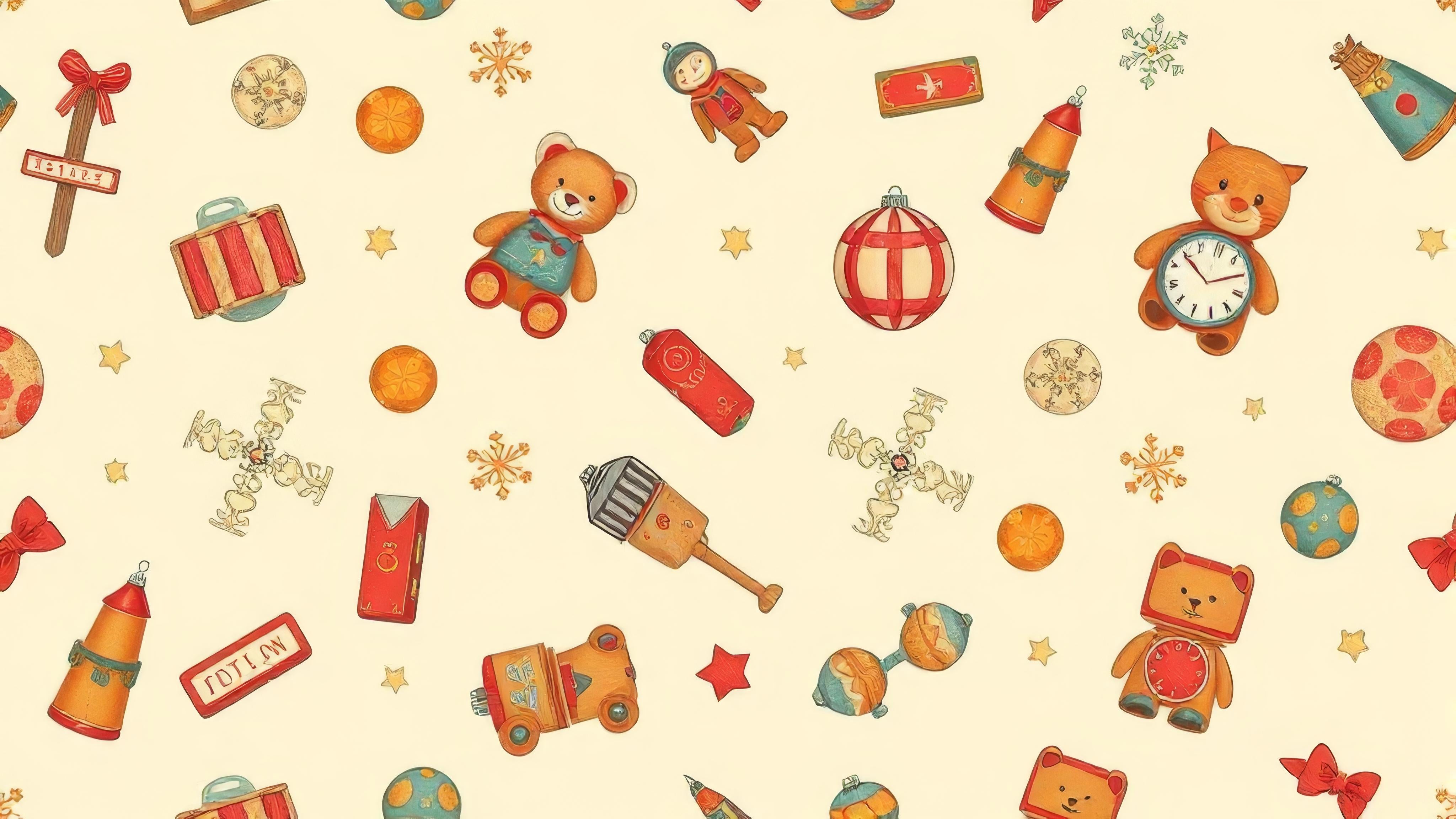 papier peint motifs jouet bébé