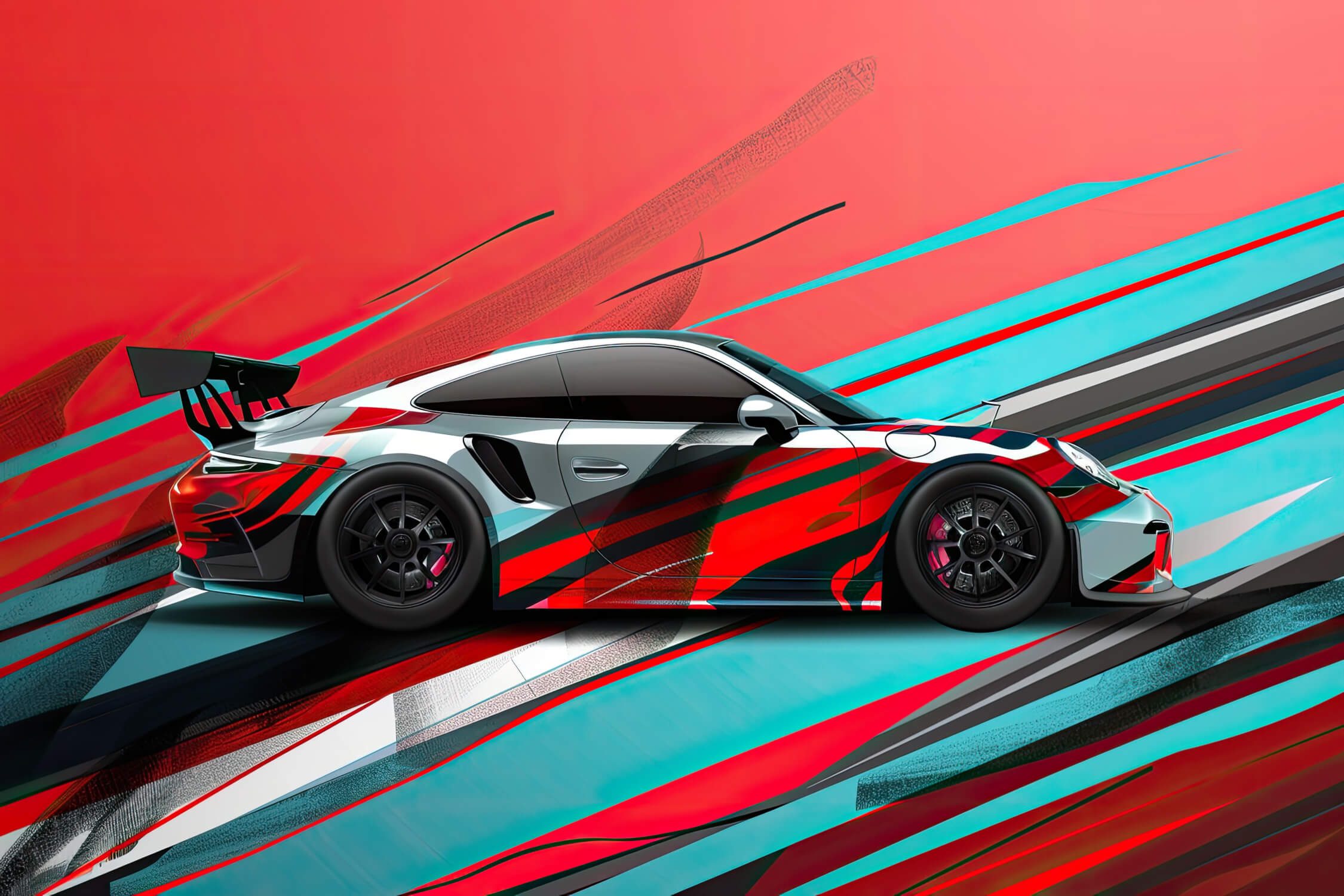 Papier Peint Poster Voiture De Sport