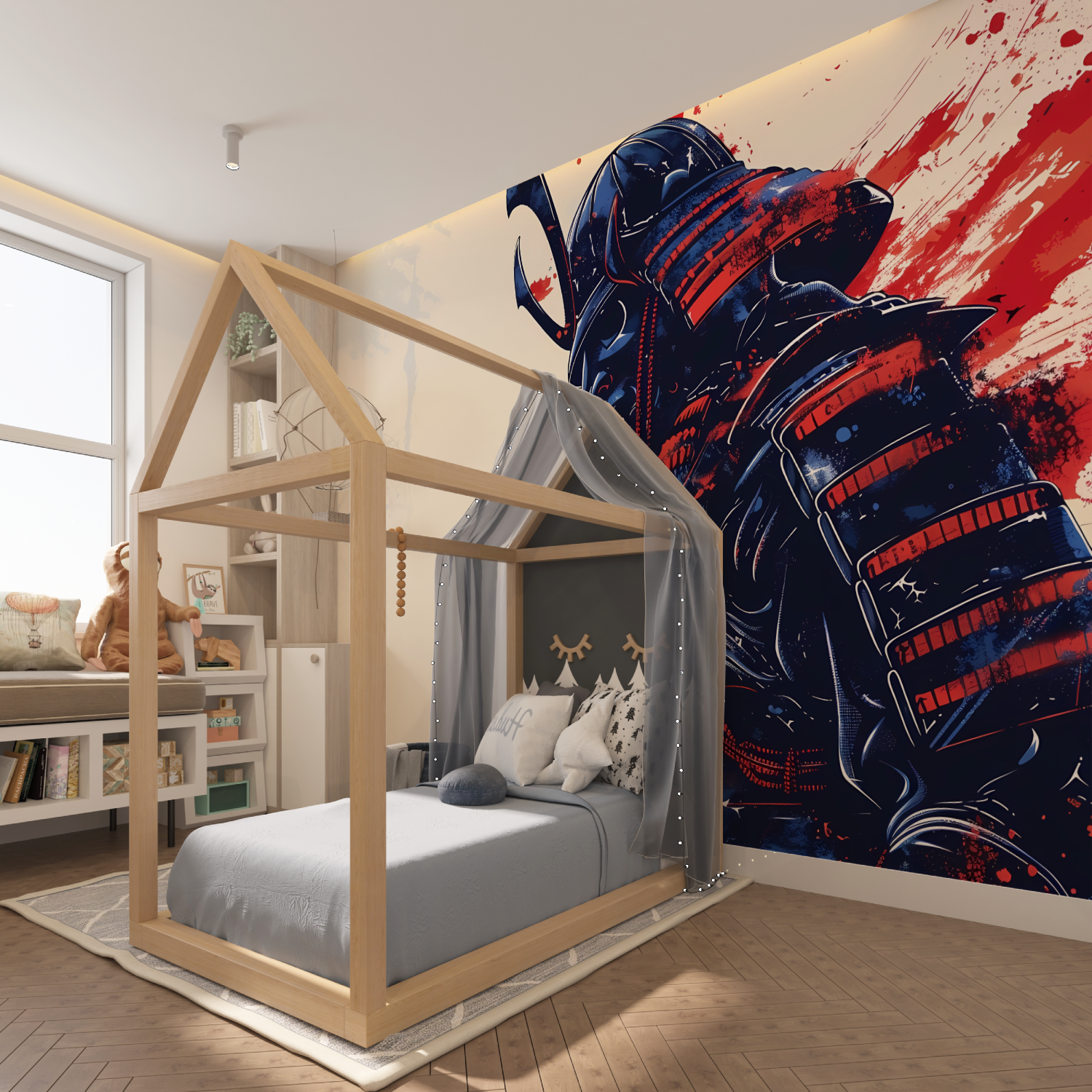 Papier Peint Samourai Coloré - chambre spiderman
