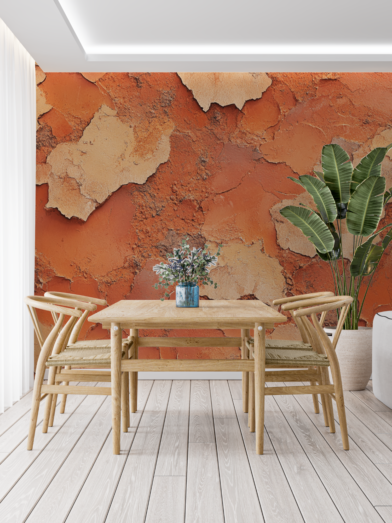 Papier peint terracotta et ocre naturel panoramique tendance