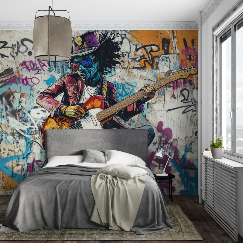 Papier peint musique graffiti couleur piece ados