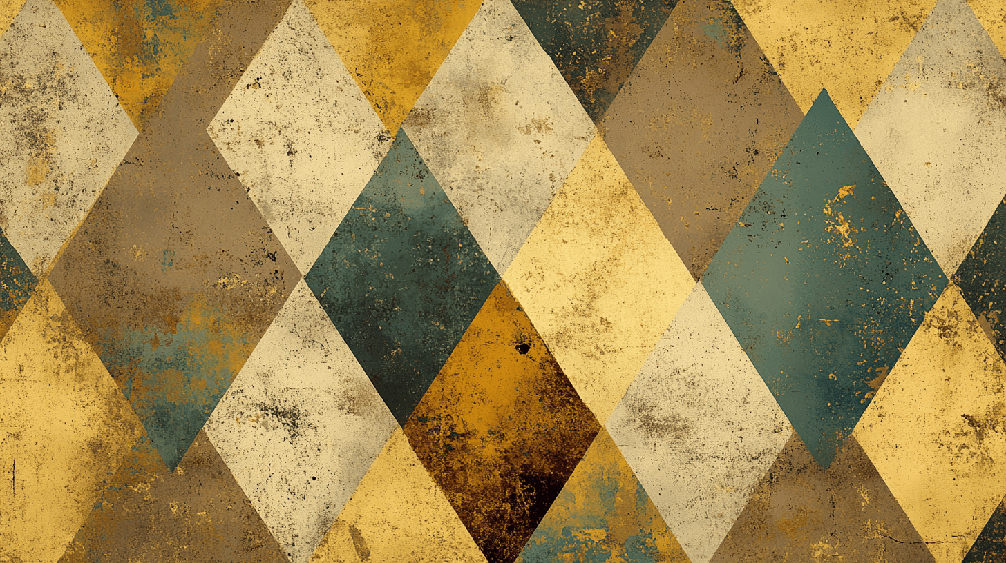 Papier Peint Vintage Losange Moutarde