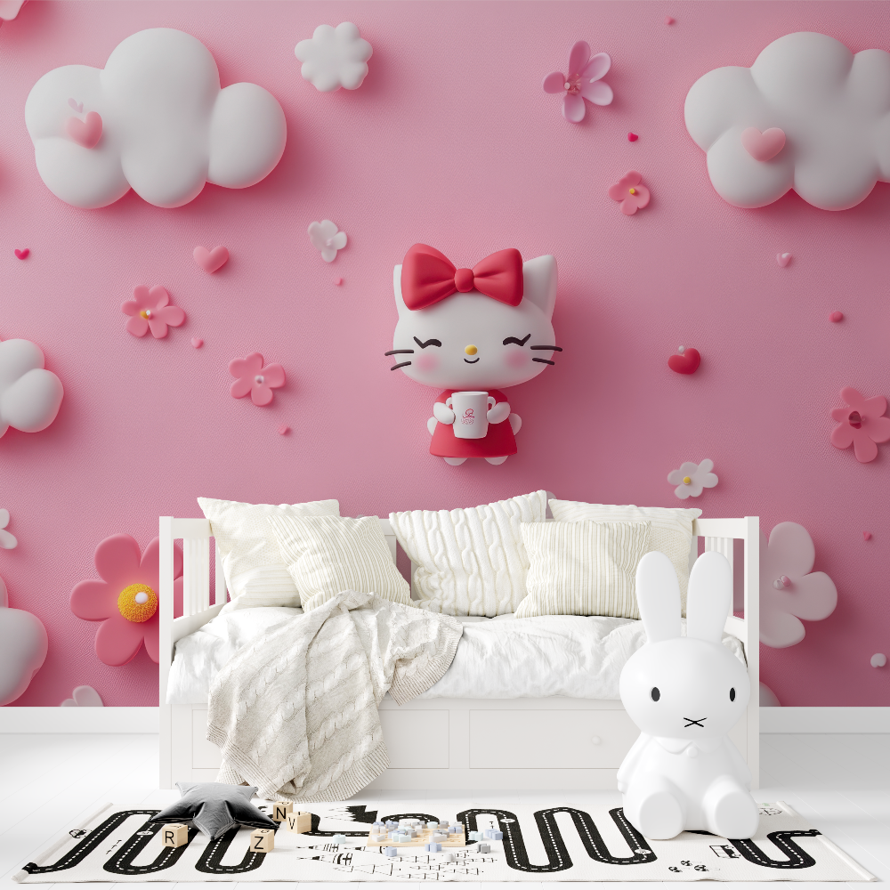 Papier peint hello kitty 3d tapisserie fille