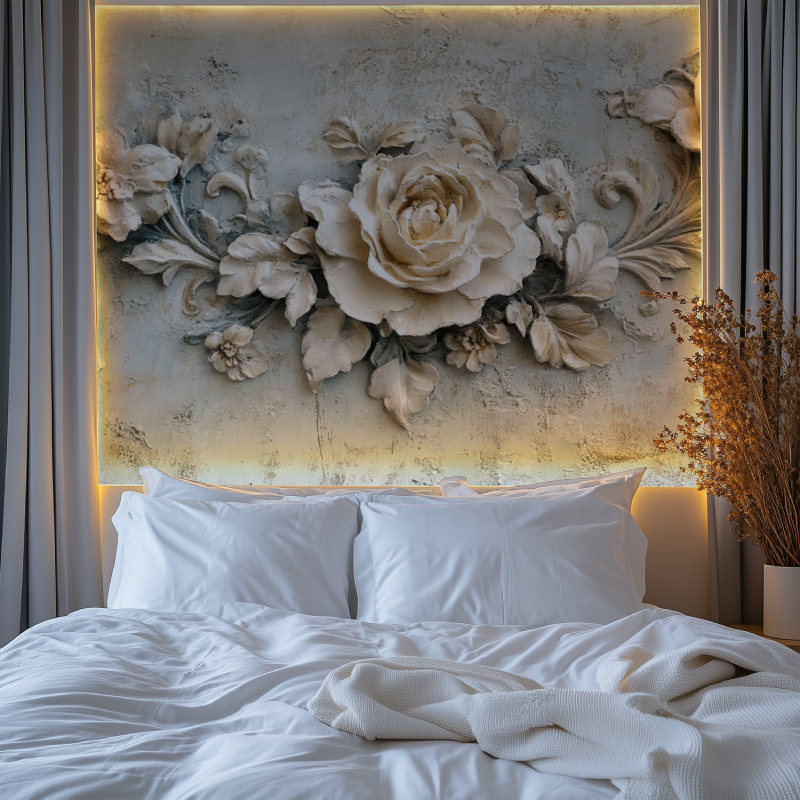 Papier peint fleurs vintage chambre premium