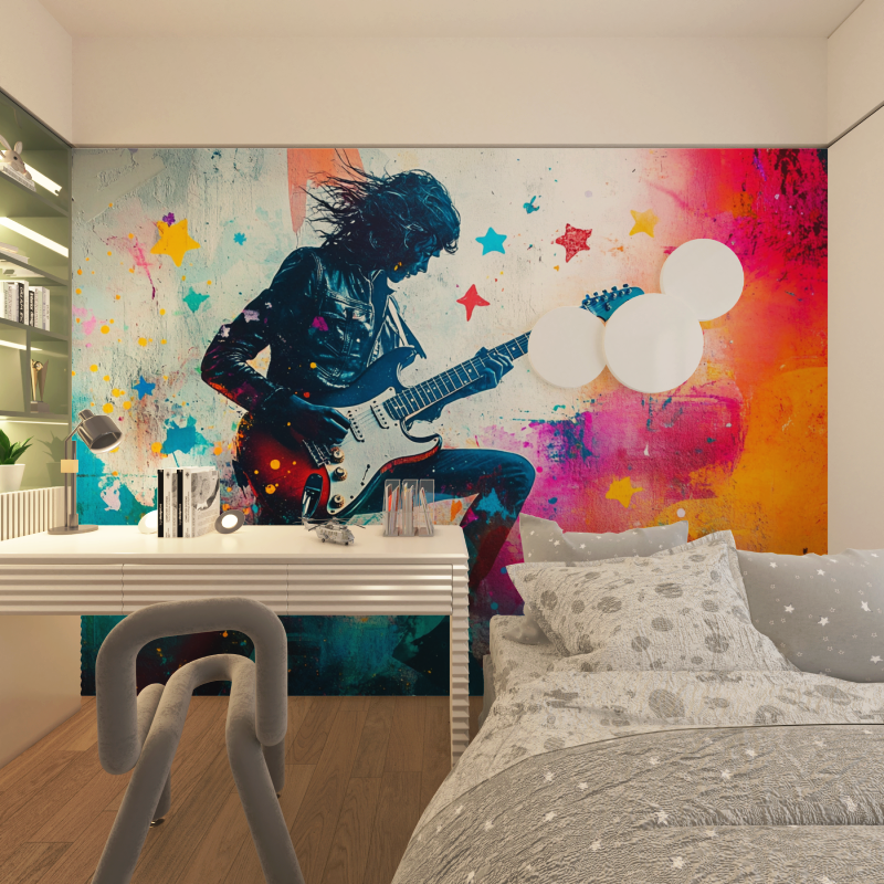 Papier peint fille branchee chambre adolescents