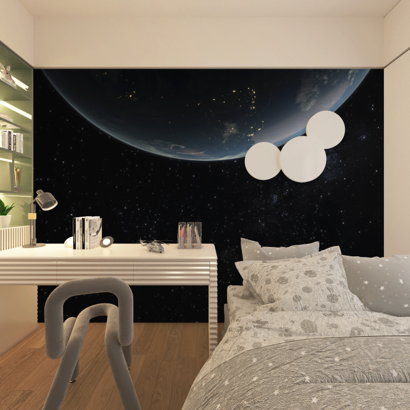 Papier peint espace planete terre chambre adolescents