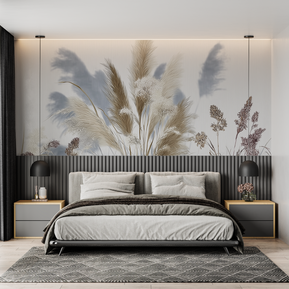 Cocooning leaf 3d mural wallpaper chambre adulte tendance