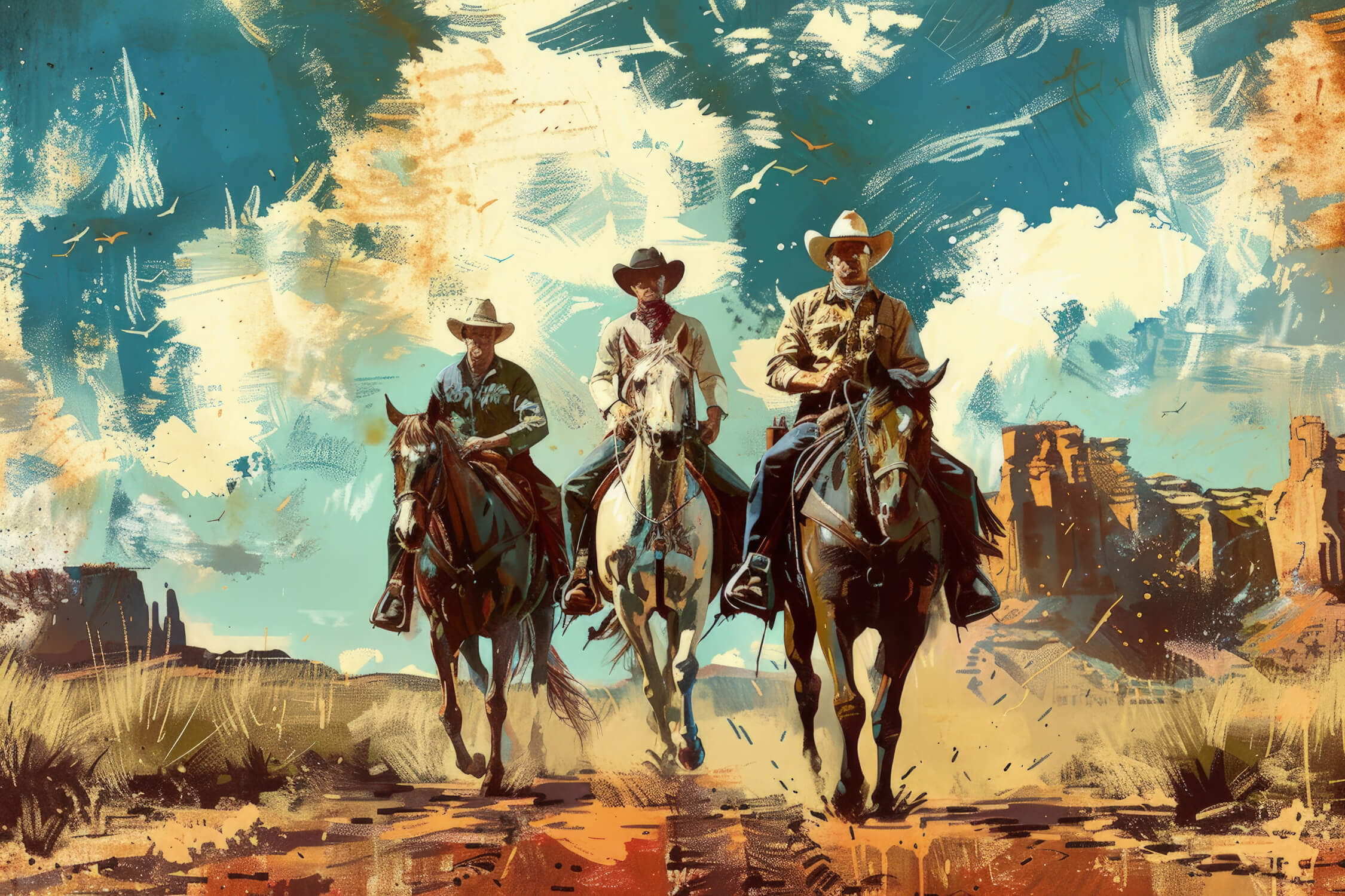 Papier peint garçon Cow-boys