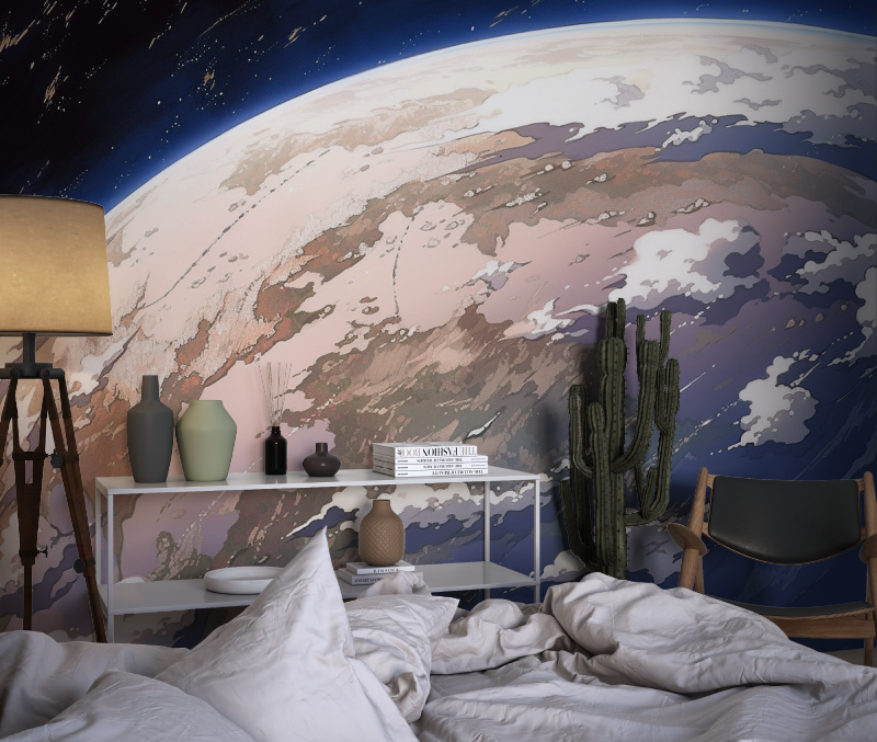 Papier peint espace pour bureau chambre dado1