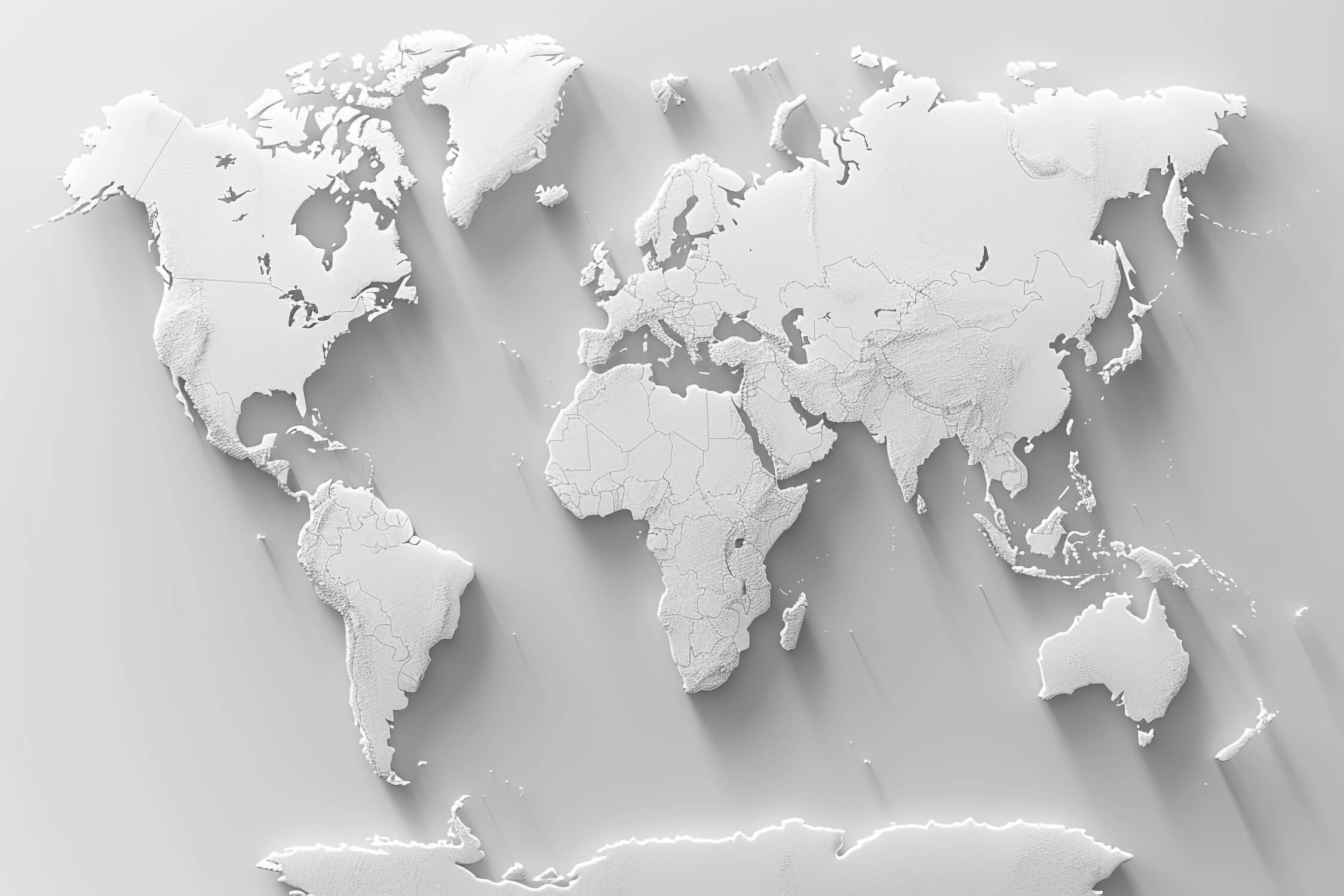 Papier Peint Carte Du Monde Blanc