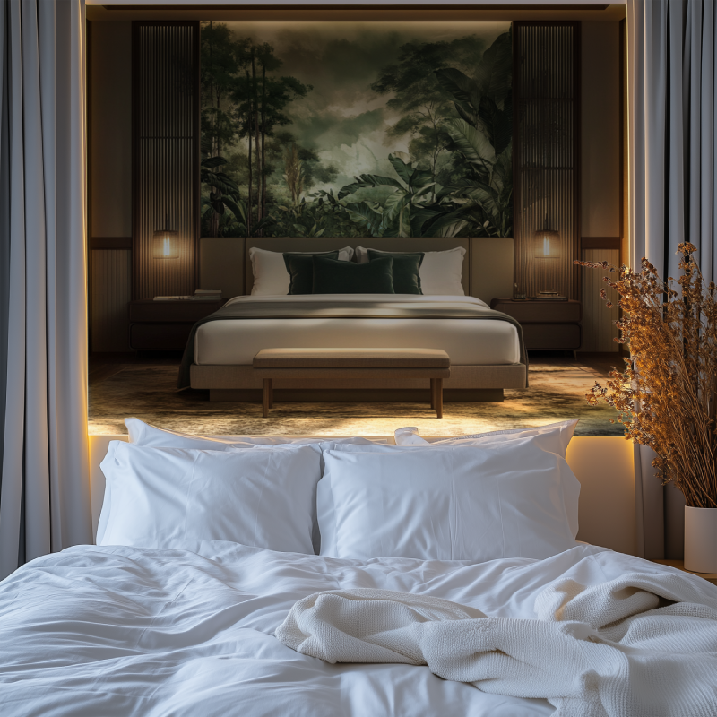 Papier peint arbre du voyageur chambre premium