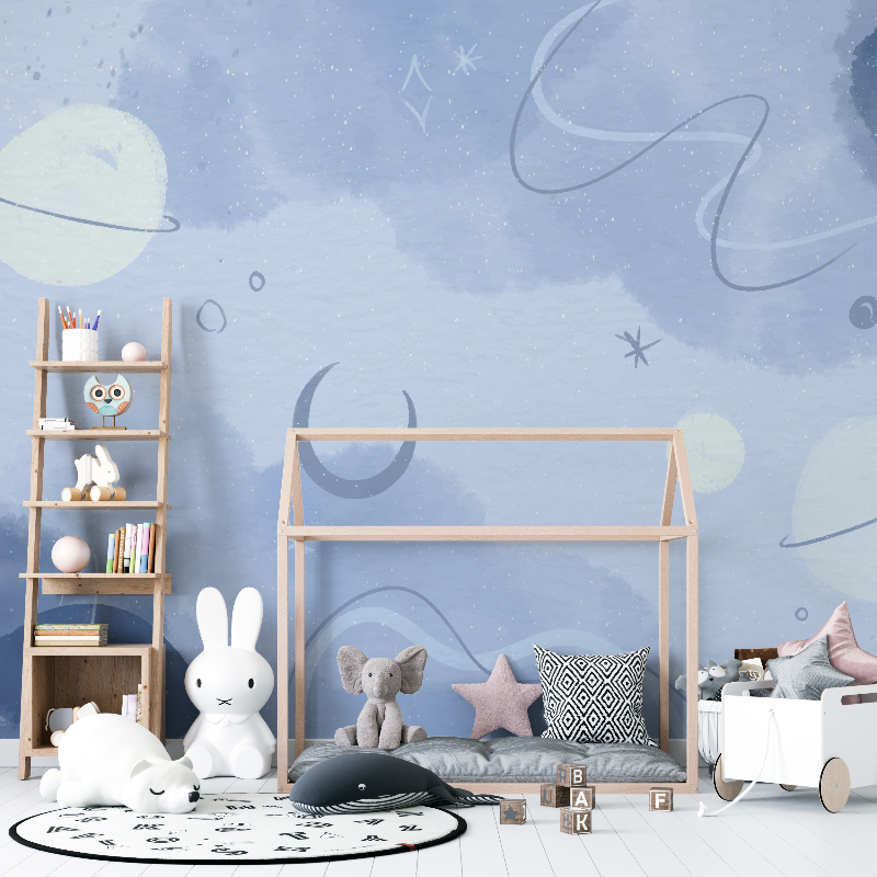 Papier peint espace planete enfant 12