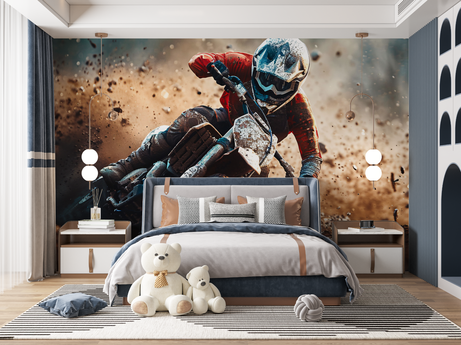 Papier peint moto cross mur panoramique