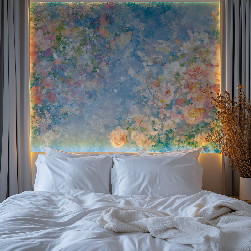 Papier peint fleur et oiseua chambre premium