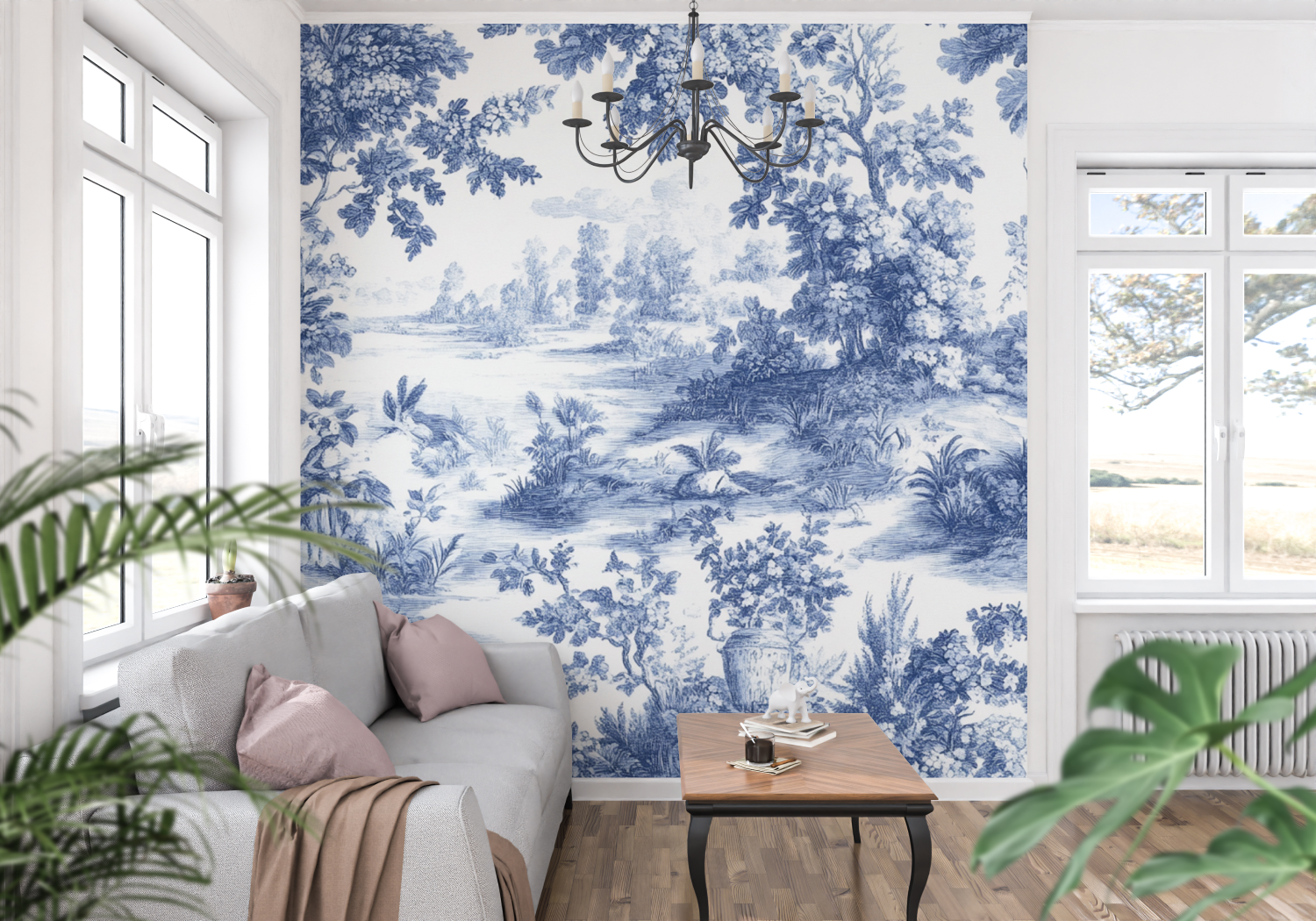 Papier Peint Toile Jouy Panoramique - tapisserie