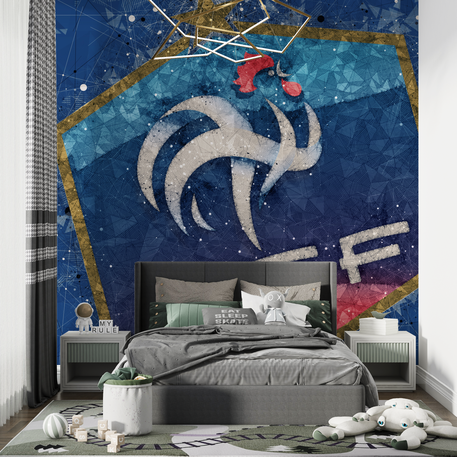 Papier peint chambre foot equipe de france chambre de garcon