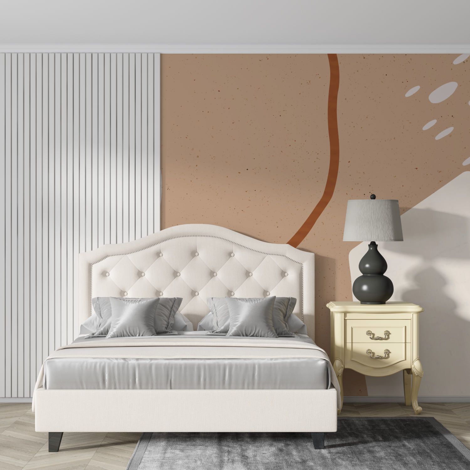 Papier peint salon cocooning design