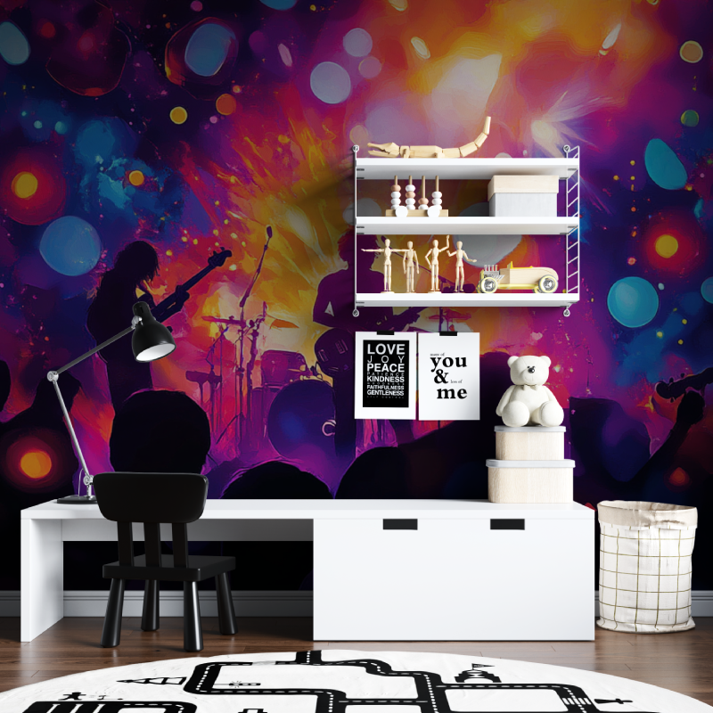 Papier peint concert musique tapisserie chambre ados