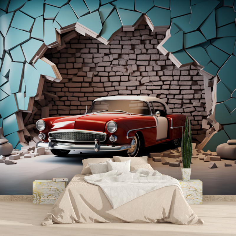 Papier peint trompe loeil voiture 1815