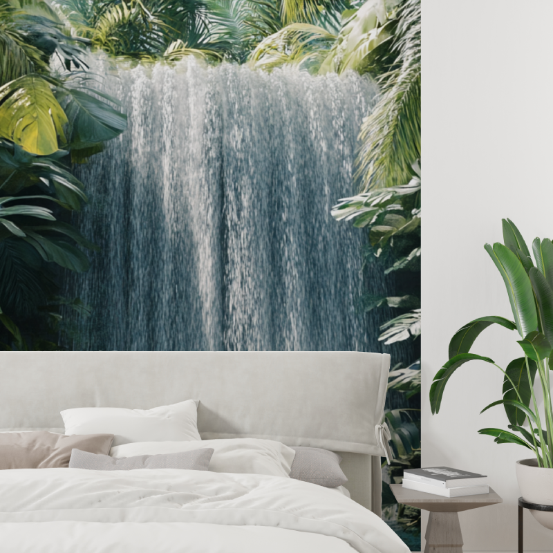 Papier peint trompe loeil cascade tapisserie tendance