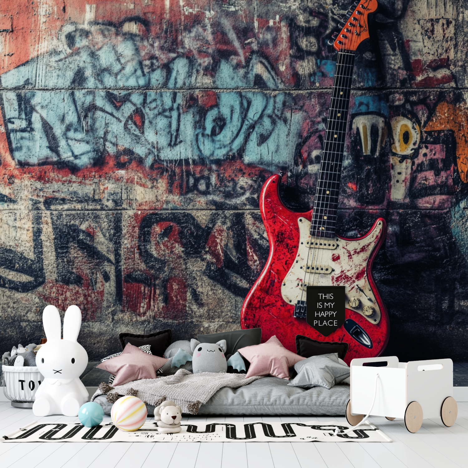 Papier peint hard rock tag tapisserie garcon