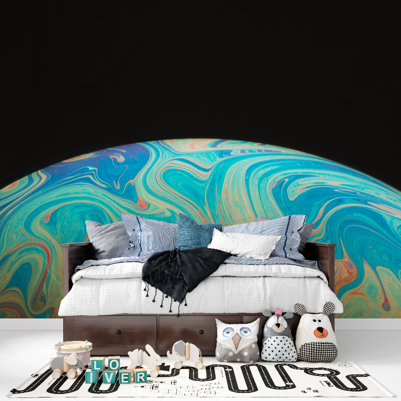 Papier peint espace terre verre tapisserie pour ado