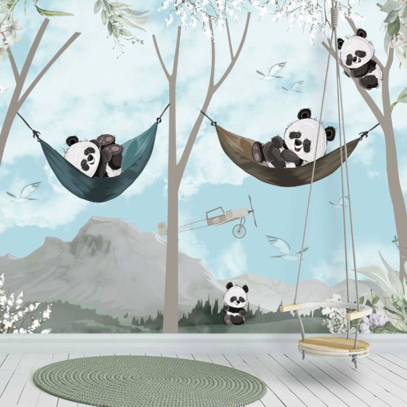 Sfondi animali <br/> Blue Panda Panoramico e Amaca