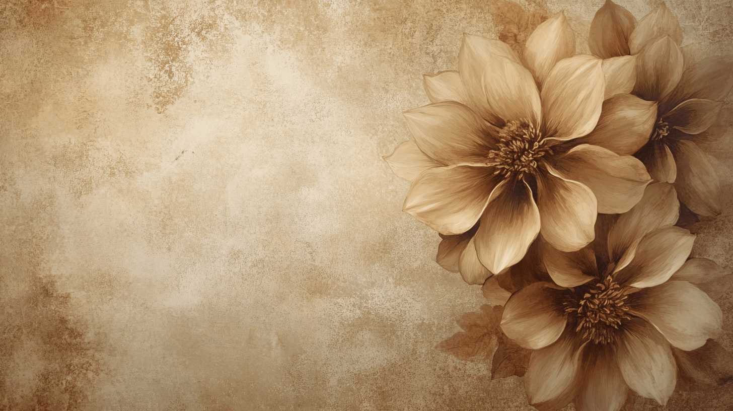 Papier Peint Fleur Marron Vintage