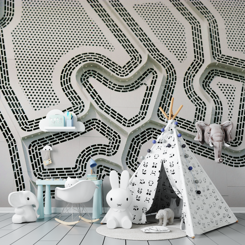 Papier peint circuit voiture tapisserie murs