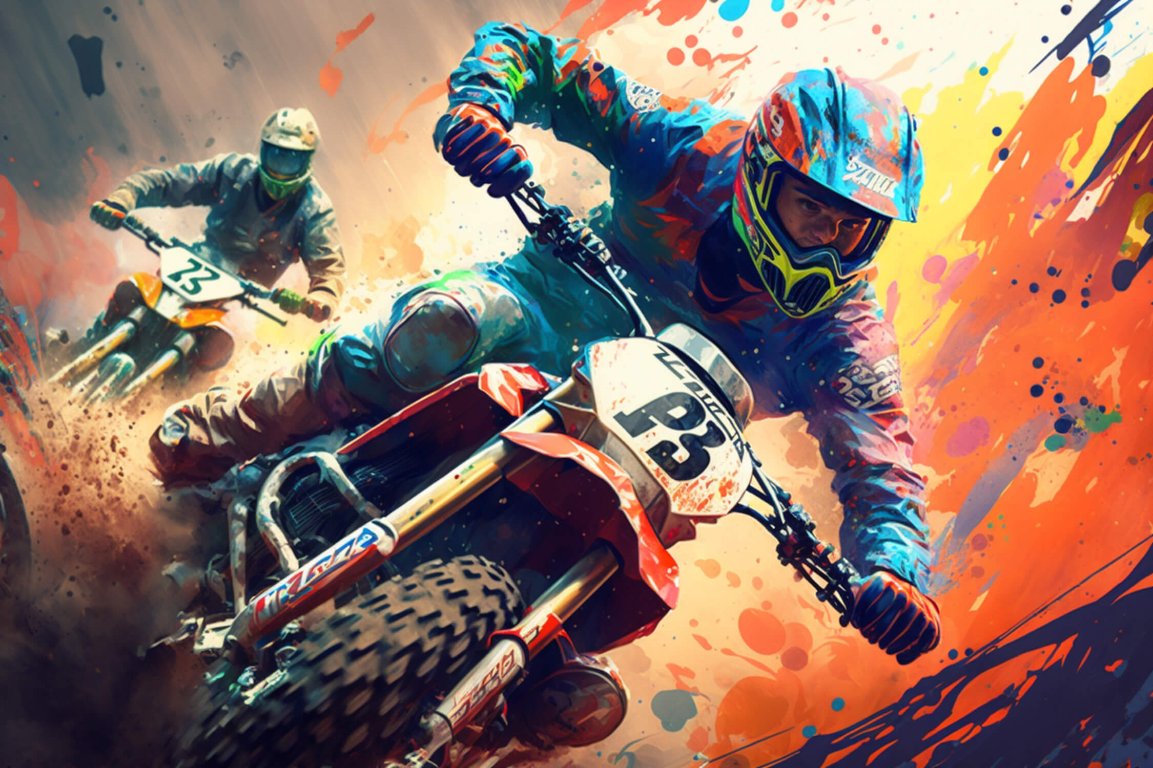 Papier Peint Mur Graffiti Moto Cross