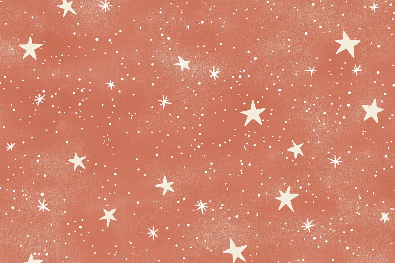 Papier Peint Terracotta Avec Étoiles Filantes Dorées