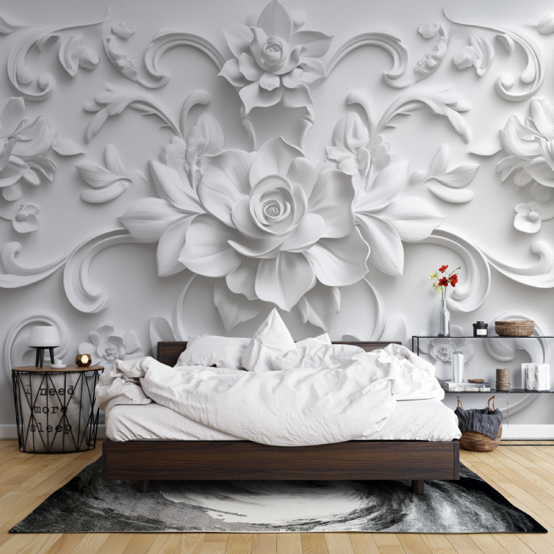 Papier peint trompe loeil moulure leroy merlin mur