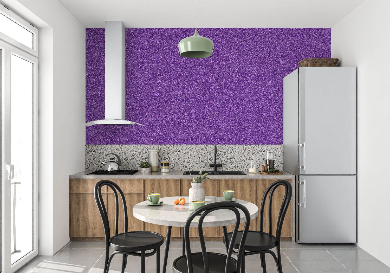 Papier Peint Pailleté Violet - tendance mur