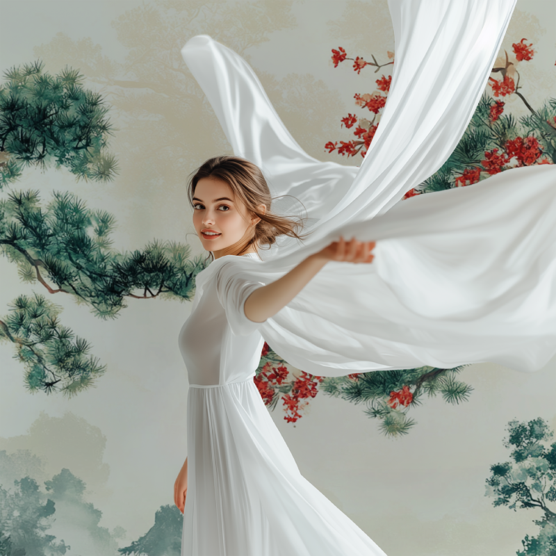 Papier peint arbre japon modele