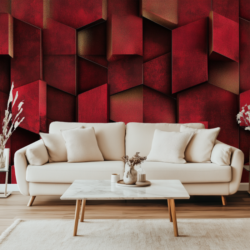 Papier peint vintage rubis kube canape simple