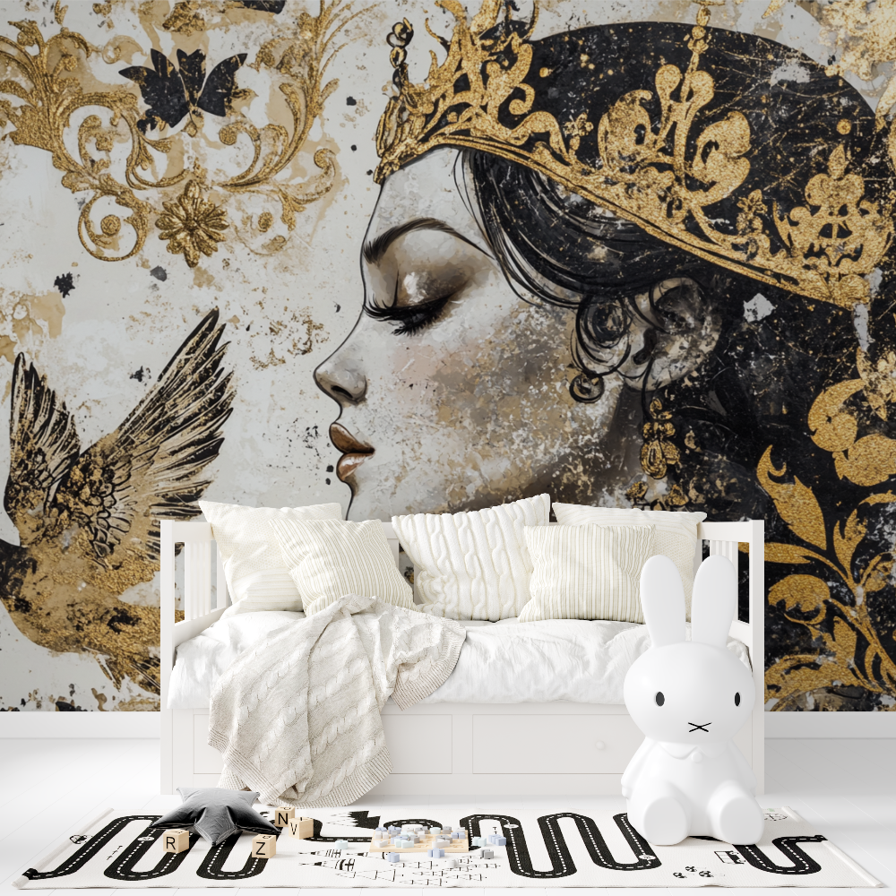 Papier peint princesse doree tapisserie fille