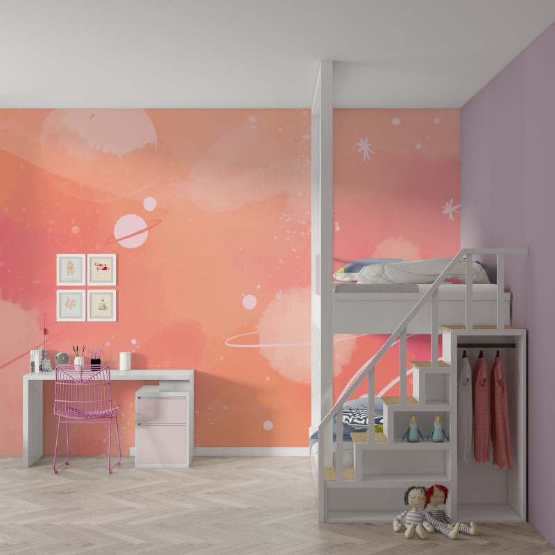 Papier peint ado fille espace p...e etoile mur chambre fille