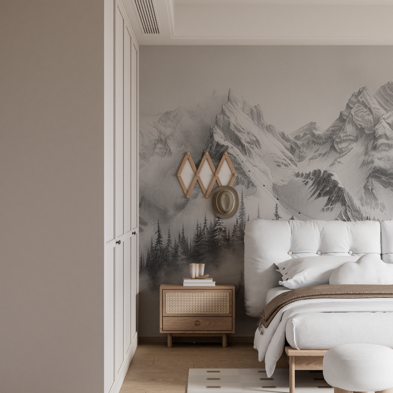 Papier peint montagne sommet de chamonix mural