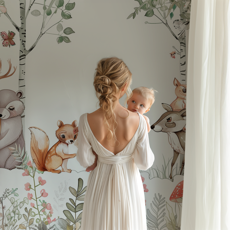 Papier peint foret enchante bebe bb123