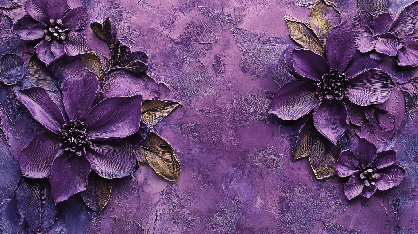 Papier Peint Fleur Mauve Velour