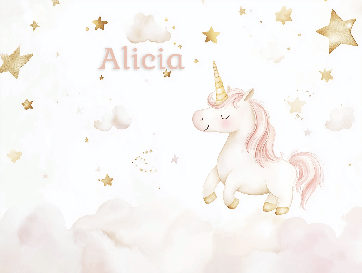 Papier Peint Prénom Licorne