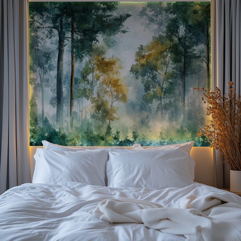 Papier peint arbre foret chambre premium